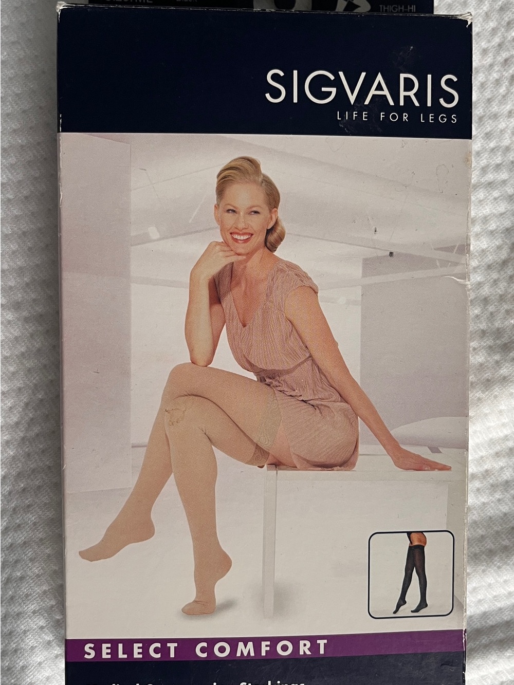 NWOT Sigvaris Black Thigh-High Compression Stockings 30-40 mmHg Sz M/L